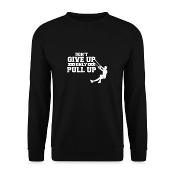 Never Give Up Only Pull up entraîneur de boucle - Sweat-shirt Unisexe - noir - Devant - Alina (178cm) & Michal (187cm)