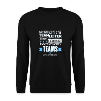 Teamleiter Lustig Team Geschenk Produktionsfirma - Unisex Pullover - Schwarz - Vorne - Alina (178cm) & Michal (187cm)
