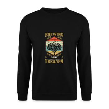 Brewing is my Therapy Brewers Beer Drinkers - Unisex Sweatshirt - black - Front - Alina (178cm) & Michal (187cm)