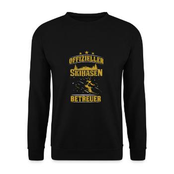Offizieller Apres Ski Hasen Betreuer Ski Skilehrer - Unisex Pullover - Schwarz - Vorne - Alina (178cm) & Michal (187cm)