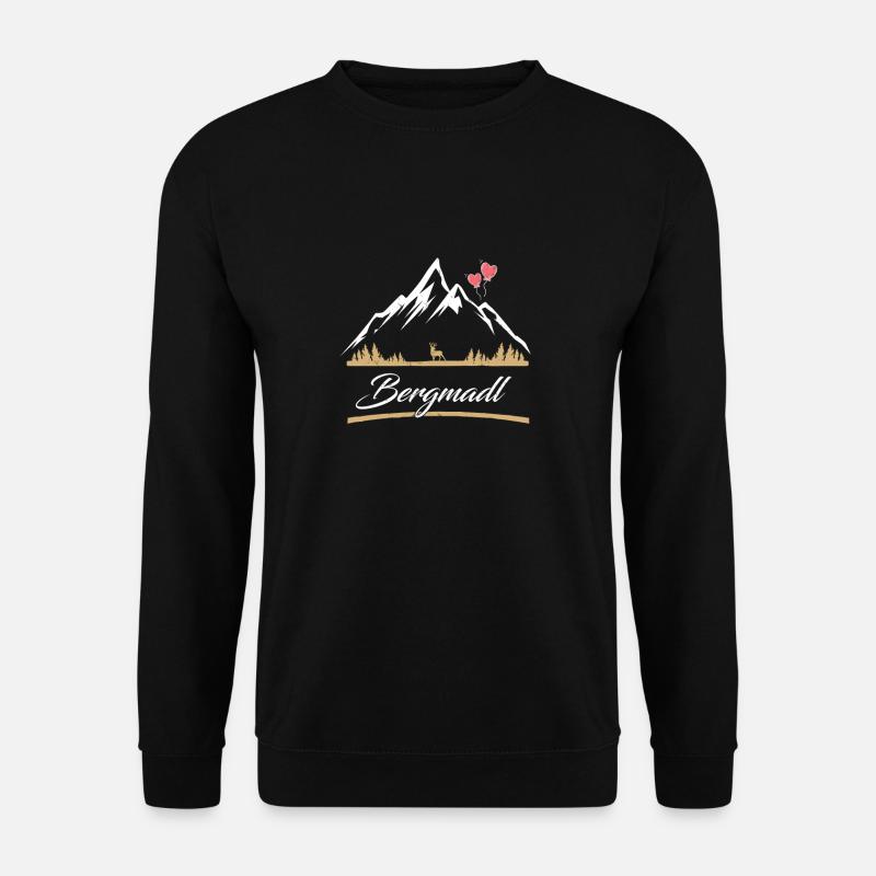 Bergmadl Bergmädchen Wandern Bergsteigen - Unisex Pullover - Schwarz