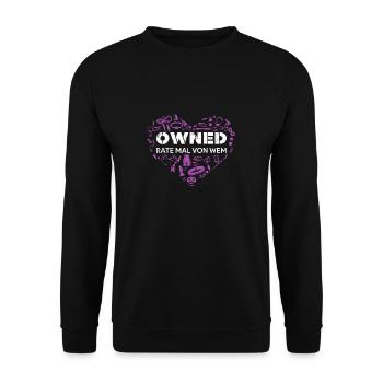 Owned Domina Outfit Fetiche BDSM Lustig - Unisex Sweatshirt - black - Front - Alina (178cm) & Michal (187cm)