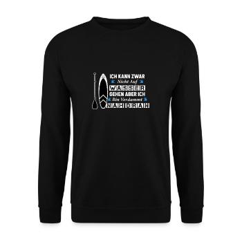 Standup Paddle Kann zwar nicht auf Wasser gehen - Unisex Pullover - Schwarz - Vorne - Alina (178cm) & Michal (187cm)