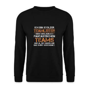 Teamleiter Lustig Team Geschenk Produktionsfirma - Unisex Pullover - Schwarz - Vorne - Alina (178cm) & Michal (187cm)