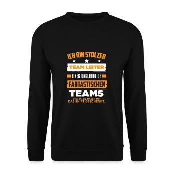 Teamleiter Lustig Team Geschenk Produktionsfirma - Unisex Pullover - Schwarz - Vorne - Alina (178cm) & Michal (187cm)