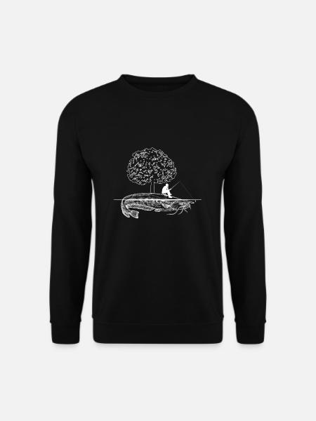 Angler Fisch Wels Waller Insel Kreativ Kunst Baum - Unisex Pullover - Schwarz