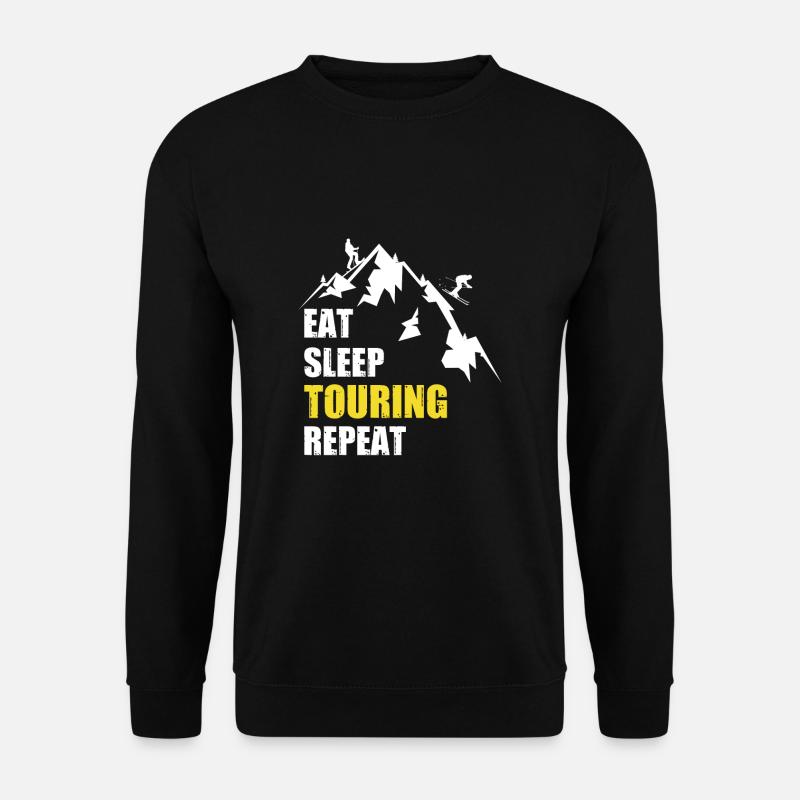 Eat Sleep Touring Repeat Skiwanderung Tourenski - Unisex Pullover - Schwarz