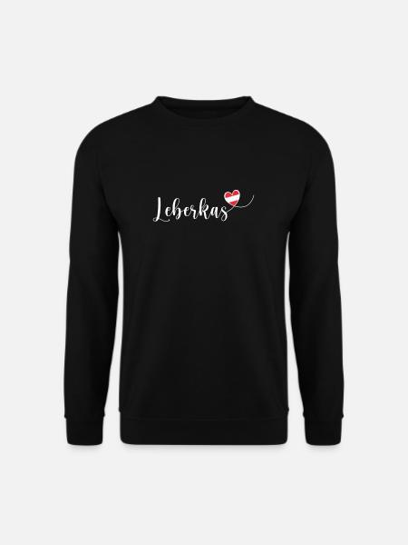 Leberkas Österreich Herz Leberkäsesemmel - Unisex Pullover - Schwarz