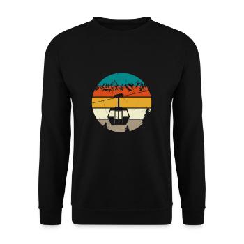 Téléphérique téléphérique retro couleurs vintage - Sweat-shirt Unisexe - noir - Devant - Alina (178cm) & Michal (187cm)