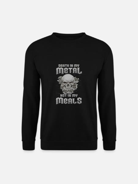 Death In My Metal Not in My Meals Vegan Vegetarian - Sweat-shirt Unisexe - noir