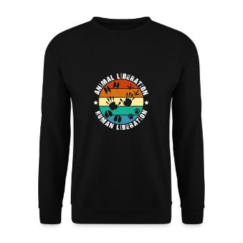 Animal Liberation Human Liberation Prints - Unisex Sweatshirt - black - Front - Alina (178cm) & Michal (187cm)
