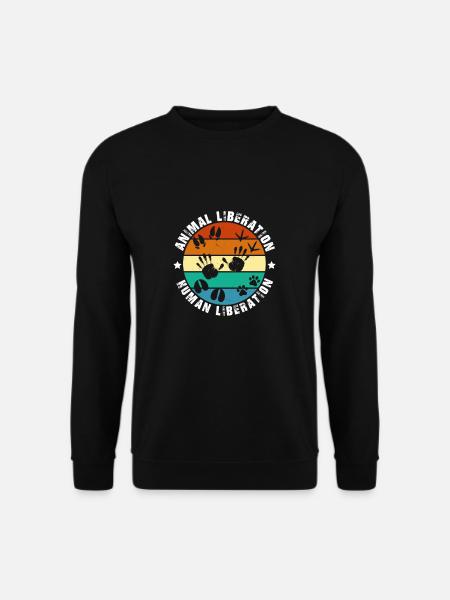 Animal Liberation Retro Vintage Tierschutz - Unisex Pullover - Schwarz