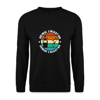 Animal Liberation Human Liberation Prints - Unisex Sweatshirt - black - Front - Alina (178cm) & Michal (187cm)
