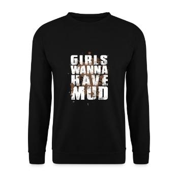 Girls Wanna Have Mud Hindernislauf Gruppenoutfit - Unisex Pullover - Schwarz - Vorne - Alina (178cm) & Michal (187cm)