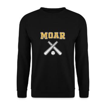 Moar Knitteln Stöbel Daube Knittelspieler - Unisex Pullover - Schwarz - Vorne - Alina (178cm) & Michal (187cm)
