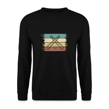 Knitting Retro Vintage Moar Stöbel Knittelspieler - Unisex Sweatshirt - black - Front - Alina (178cm) & Michal (187cm)