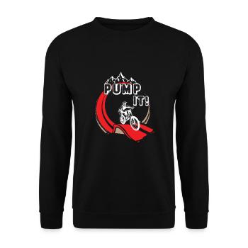 Pump Track Pump It Mountainbike BMX Loop - Unisex Sweatshirt - black - Front - Alina (178cm) & Michal (187cm)