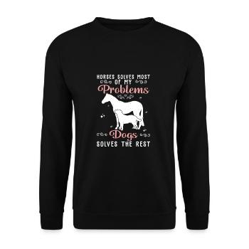 Horses Solves Most Of My Problems Dogs Solves The - Unisex Sweatshirt - black - Front - Alina (178cm) & Michal (187cm)