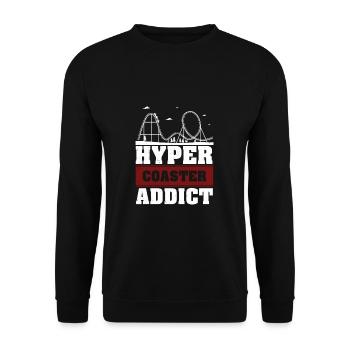 Hyper Coaster Addict Roller Coaster Amusement - Unisex Sweatshirt - black - Front - Alina (178cm) & Michal (187cm)