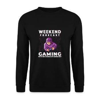 Weekend Forecast Gaming Ordinateur Geek amusant - Sweat-shirt Unisexe - noir - Devant - Alina (178cm) & Michal (187cm)