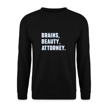 Brains Beauty Future Attorney For A Law Student - Sweat-shirt Unisexe - noir - Devant - Alina (178cm) & Michal (187cm)
