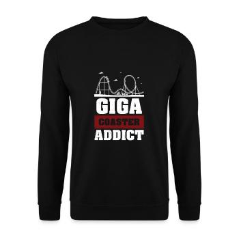 Giga Coaster Addict Roller Coaster Amusement Park - Unisex Sweatshirt - black - Front - Alina (178cm) & Michal (187cm)