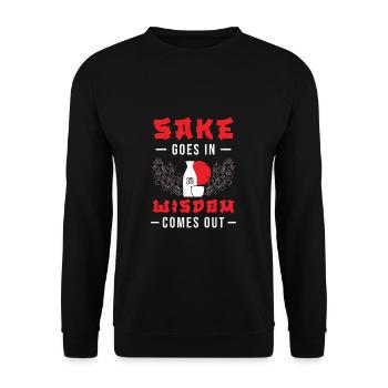 Japanese Sake Goes In Wisdom Sortez Drôle - Sweat-shirt Unisexe - noir - Devant - Alina (178cm) & Michal (187cm)