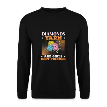 Yarn Are Girls Best Friend Funny Crocheting Yarn - Unisex Sweatshirt - black - Front - Alina (178cm) & Michal (187cm)