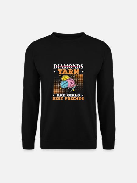 Yarn Are Girls Best Friend Lustiges Häkelgarn - Unisex Pullover - Schwarz