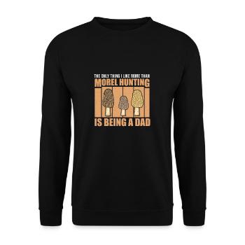 Edible Mushroom Hunting For A Mycologist Morel - Unisex Sweatshirt - black - Front - Alina (178cm) & Michal (187cm)