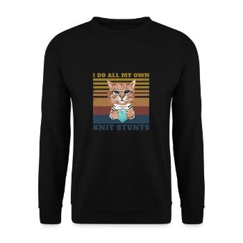 I Do All My Own Stunts Funny Knitting For - Unisex Sweatshirt - black - Front - Alina (178cm) & Michal (187cm)