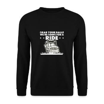Grab Your Balls We're Going Golfing, lustiger - Unisex Pullover - Schwarz - Vorne - Alina (178cm) & Michal (187cm)