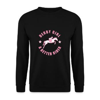 Derby Girl Horse Racing For Derby Day Lover - Unisex Sweatshirt - black - Front - Alina (178cm) & Michal (187cm)