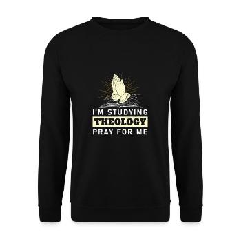 I'm Studying Theology Pray For Me Funny - Unisex Sweatshirt - black - Front - Alina (178cm) & Michal (187cm)