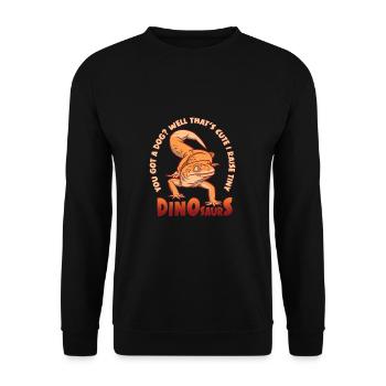 I Raise Tiny Dinosaurs Gecko Eidechse Reptil - Unisex Pullover - Schwarz - Vorne - Alina (178cm) & Michal (187cm)