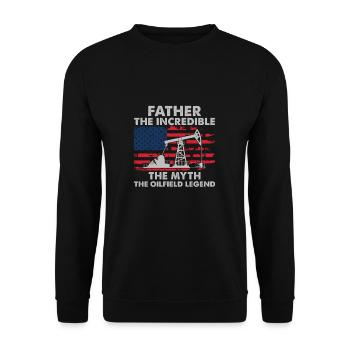 Oilfield Worker Père Le Mythe Funny Oil Well - Sweat-shirt Unisexe - noir - Devant - Alina (178cm) & Michal (187cm)