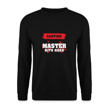 Wing Chun Caution Master frappe fort les arts - Sweat-shirt Unisexe - noir - Devant - Alina (178cm) & Michal (187cm)