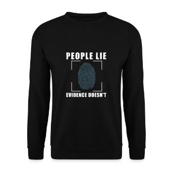 People Lie Forensic Evidence For A Crime Scene - Unisex Sweatshirt - black - Front - Alina (178cm) & Michal (187cm)