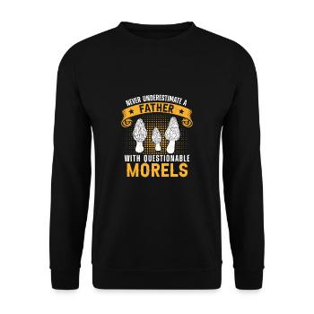 Questionalble Morels Humor For A Mycologist Morel - Unisex Sweatshirt - black - Front - Alina (178cm) & Michal (187cm)