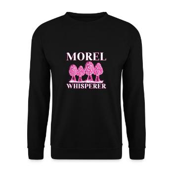 Morel Whisperer Funny Mycologist For Edible - Unisex Sweatshirt - black - Front - Alina (178cm) & Michal (187cm)