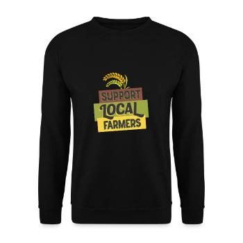 Support Your Local Farmer Grain No Farmers No Food - Unisex Pullover - Schwarz - Vorne - Alina (178cm) & Michal (187cm)