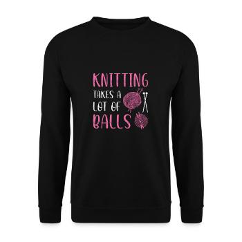 Pour tricoter, tricoter, tricoter, etc - Sweat-shirt Unisexe - noir - Devant - Alina (178cm) & Michal (187cm)
