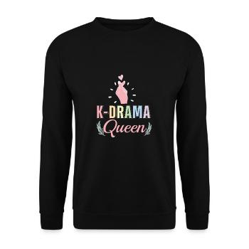 K-Drama Queen Lustiges koreanisches K-Pop-Drama - Unisex Pullover - Schwarz - Vorne - Alina (178cm) & Michal (187cm)