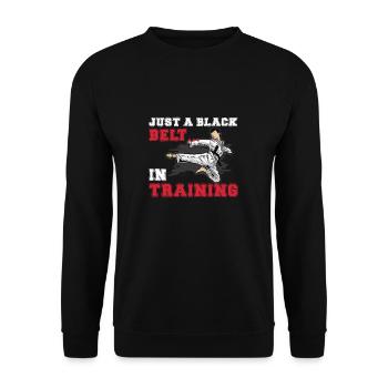 Karaté de sports de combat pour une ceinture noire - Sweat-shirt Unisexe - noir - Devant - Alina (178cm) & Michal (187cm)