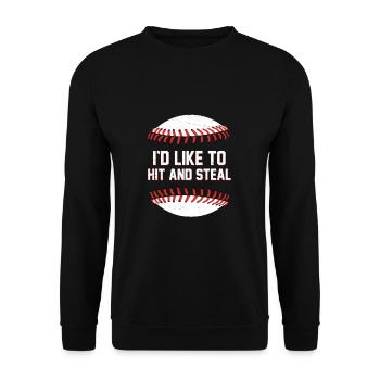 I'd Hit That Funny Game Day Humor For A Baseball - Unisex Sweatshirt - black - Front - Alina (178cm) & Michal (187cm)