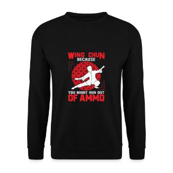 Wing Chun Out Of Munition Kampfsport Kung Fu - Unisex Pullover - Schwarz - Vorne - Alina (178cm) & Michal (187cm)