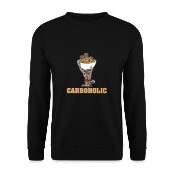 Carboholic Funny Carbohydrate Loading Noodles - Unisex Sweatshirt - black - Front - Alina (178cm) & Michal (187cm)