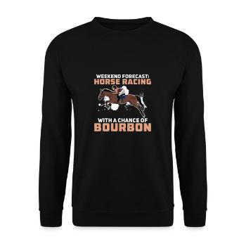 Weekend Forecast Horse Racing Funny Derby Day - Unisex Sweatshirt - black - Front - Alina (178cm) & Michal (187cm)