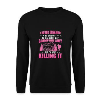 Ich hätte nie gedacht, dass ich ein super sexy - Unisex Pullover - Schwarz - Vorne - Alina (178cm) & Michal (187cm)