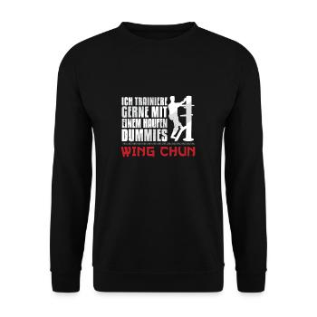 Wing Chun Holzpuppe Haufen Sucettes Arts Martiaux - Sweat-shirt Unisexe - noir - Devant - Alina (178cm) & Michal (187cm)